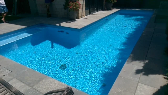 Freshly painted swimming pool
